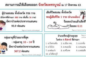 สสจ.เพชรบูรณ์ รายงานสถานการณ์โรคไข้เลือดออก จังหวัดเพชรบูรณ์