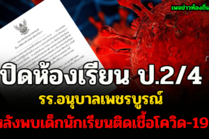 ปิดห้องเรียน ป.2/4 รร.อนุบาลเพชรบูรณ์ หลังพบเด็กนักเรียนติดเชื้อโควิด-19